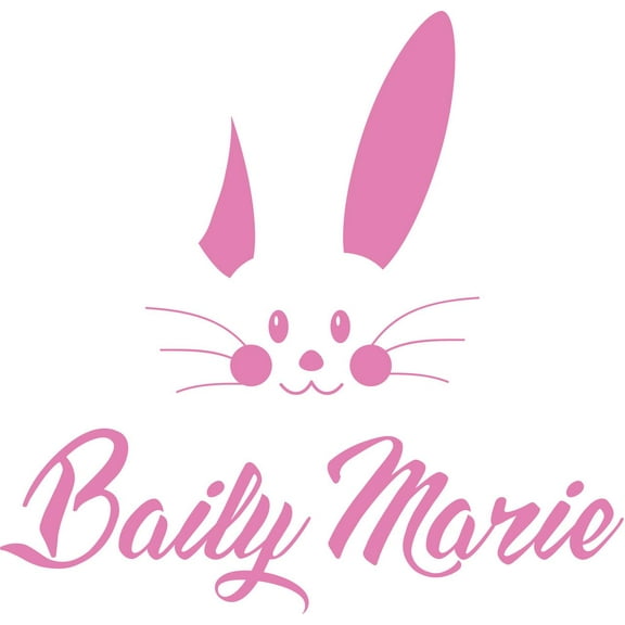 Personalized Name Vinyl Decal Sticker Custom Initial Wall Art Personalization Decor Bunny Rabbit 10 X 10 Inches