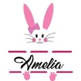 thumbnail image 1 of Personalized Name Vinyl Decal Sticker Custom Initial Wall Art Personalization Decor Bunny With Bow Children Bedroom 20 Inches X 20 Inches, 1 of 1