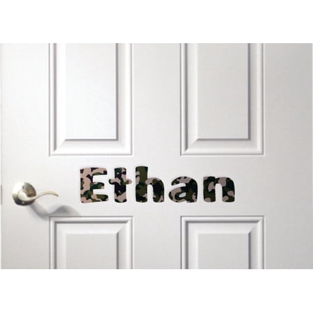 Personalized Name Vinyl Decal Sticker Custom Initial Wall Art Personalization Decor Sticker Camo Camouflage Print Pattern Boy Girl Hunter Hunting 4 Inches X 10 Inches
