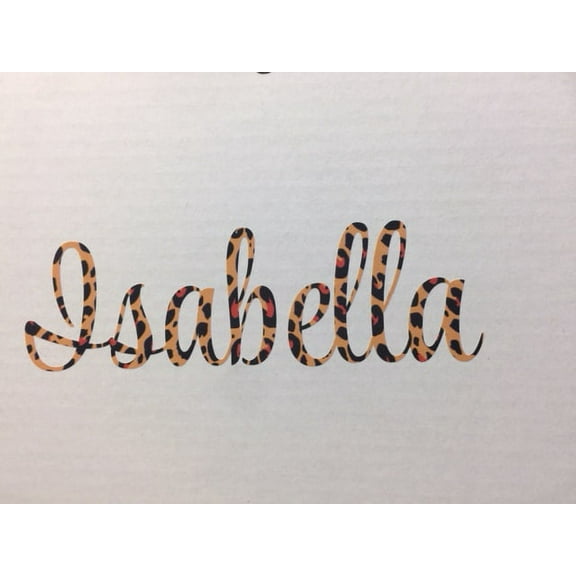 Personalized Name Vinyl Decal Sticker Custom Initial Wall Art Personalization Decor Sticker Cheetah Print Pattern Design Teen Kids Bedroom 4 Inches X 10 Inches