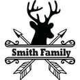 thumbnail image 1 of Personalized Name Vinyl Decal Sticker Custom Initial Wall Art Personalization Decor Deer Head Hunting Welcome Sign 12 Inches X 12 Inches, 1 of 1