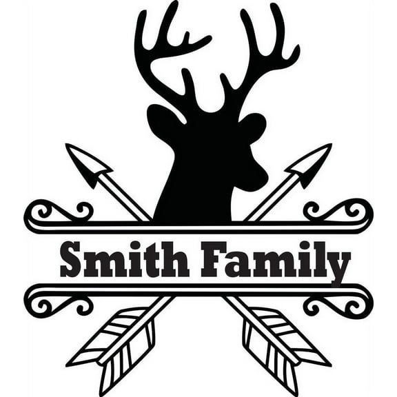Personalized Name Vinyl Decal Sticker Custom Initial Wall Art Personalization Decor Deer Head Hunting Welcome Sign 20 Inches X 20 Inches
