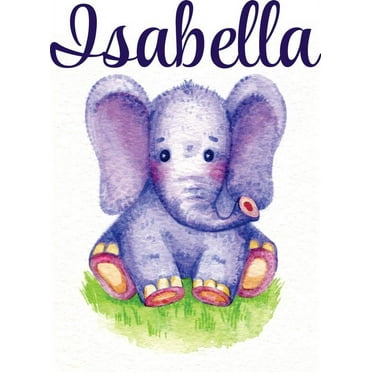 Personalized Name Vinyl Decal Sticker Custom Initial Wall Art Personalization Decor Sticker Elephant Animal Girl Nursery Bedroom 10 Inches X 10 Inches