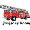 thumbnail image 1 of Personalized Name Vinyl Decal Sticker Custom Initial Wall Art Personalization Decor Firetruck Children Firefighter Bedroom Baby Boy Nursery 12 Inches X 30 Inches, 1 of 1