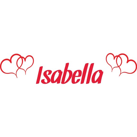 Personalized Name Vinyl Decal Sticker Custom Initial Wall Art Personalization Decor Girl Bedroom Love Hearts Red 6 Inches X 16 Inches