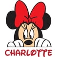 thumbnail image 1 of Personalized Name Vinyl Decal Sticker Custom Initial Wall Art Personalization Decor Girl Minnie Mouse Cartoon Character 20 Inches x 20 Inches, 1 of 1