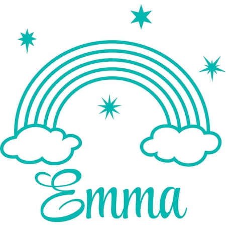 Personalized Name Vinyl Decal Sticker Custom Initial Wall Art Personalization Decor Girl Rainbow Fairytale Magical 12 Inches x 12 Inches