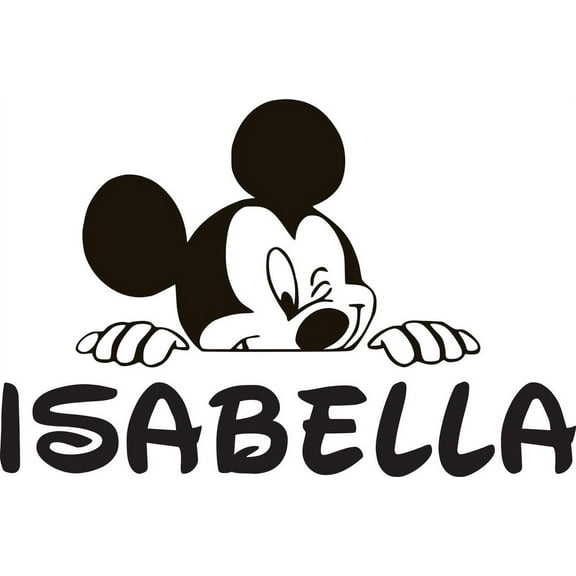 Personalized Name Vinyl Decal Sticker Custom Initial Wall Art Personalization Decor Girls Boys Kids Bedroom Cartoon Peeking 14 Inches X 20 Inches