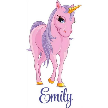 Personalized Name Vinyl Decal Sticker Custom Initial Wall Art Personalization Decor Girls Unicorn Colorful Pony Magical Fairytale 10 Inches X 10 Inches