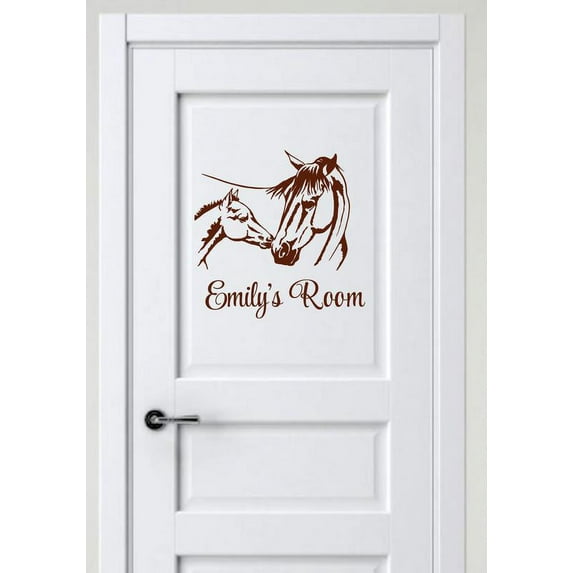 Personalized Name Vinyl Decal Sticker Custom Initial Wall Art Personalization Decor Horses Children Animal Bedroom 14 Inches X 20 Inches