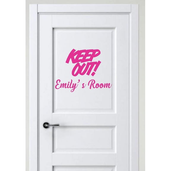 Personalized Name Vinyl Decal Sticker Custom Initial Wall Art Personalization Decor Keep Out Quote Warning Sign Bedroom Room 10 Inches X 14 Inches