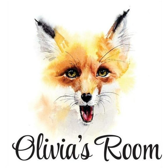 Personalized Name Vinyl Decal Sticker Custom Initial Wall Art Personalization Decor Kids Room Bedroom Room Animal Fox 10 Inches X 10 Inches