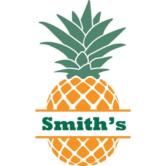 Personalized Name Vinyl Decal Sticker Custom Initial Wall Art Personalization Decor Pineapple Fruit Family Last Name Welcome Sign 20 Inches X 20 Inches