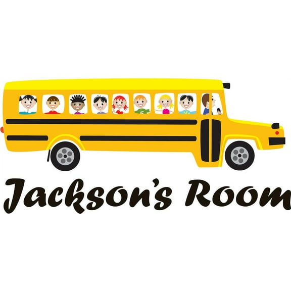 Personalized Name Vinyl Decal Sticker Custom Initial Wall Art Personalization Decor School Bus Classroom 10 Inches X 30 Inches