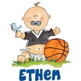 thumbnail image 1 of Personalized Name Vinyl Decal Sticker Custom Initial Wall Art Personalization Decor Sticker Basketball Baby Sports Boy 10 Inches X 10 Inches, 1 of 1