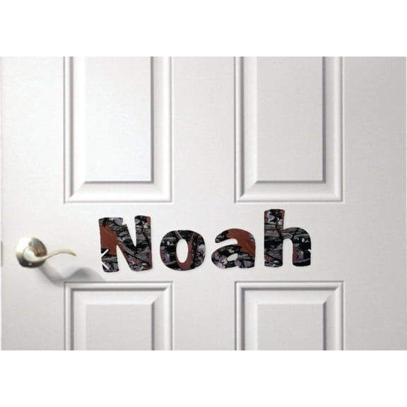 Personalized Name Vinyl Decal Sticker Custom Initial Wall Art Personalization Decor Sticker Camo Camouflage Print Pattern Boy Girl Hunter Hunting 6 Inches X 15 Inches