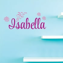 Personalized Name Vinyl Decal Sticker Custom Initial Wall Art Personalization Decor Sticker Flowers Girl Bedroom Pink Bedroom 4 Inches X 12 Inches