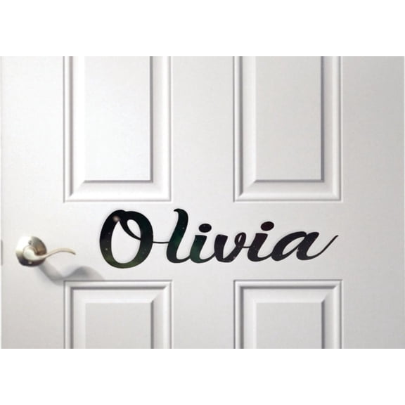 Personalized Name Vinyl Decal Sticker Custom Initial Wall Art Personalization Decor Sticker Galaxy Print Pattern Design Teen Kids Bedroom 4 Inches X 10 Inches