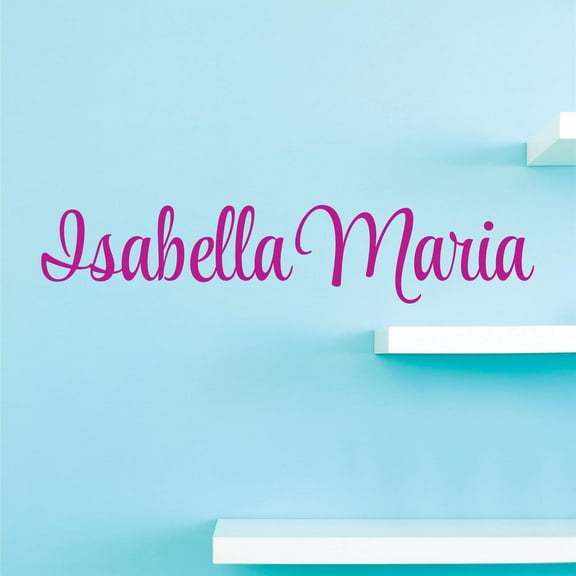 Personalized Name Vinyl Decal Sticker Custom Initial Wall Art Personalization Decor Sticker Girls Teen Bedroom Pink Baby Nursery 4 Inches X 15 Inches