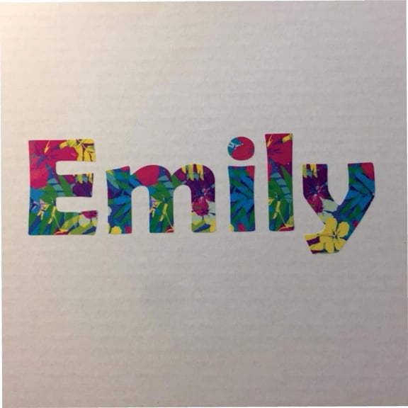 Personalized Name Vinyl Decal Sticker Custom Initial Wall Art Personalization Decor Sticker Hawaiian Print Pattern Design Teen Kids Bedroom 4 Inches X 10 Inches