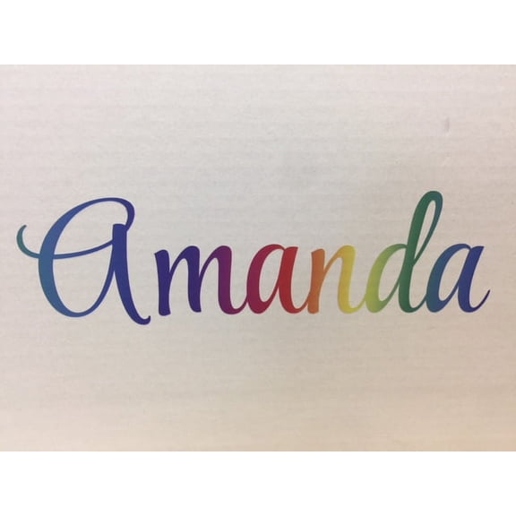 Personalized Name Vinyl Decal Sticker Custom Initial Wall Art Personalization Decor Sticker Rainbow Print Pattern Design Teen Kids Bedroom 4 Inches X 10 Inches