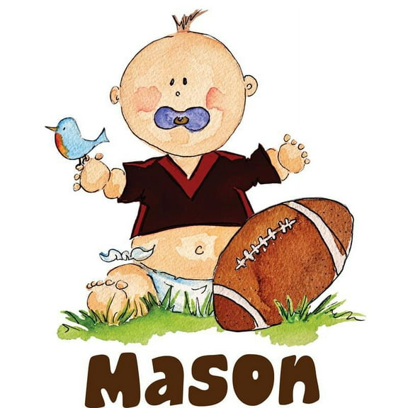 Personalized Name Vinyl Decal Sticker Custom Initial Wall Art Personalization Decor Sticker Sports Football Baby Kids 10 Inches X 10 Inches