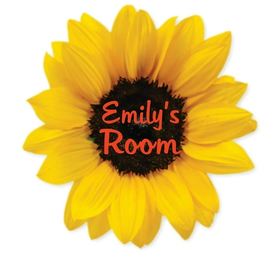 Personalized Name Vinyl Decal Sticker Custom Initial Wall Art Personalization Decor Sunflower Yellow Flower Design Pattern Mural 8 Inches X 8 Inches