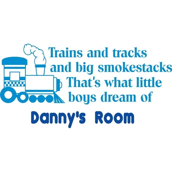 Personalized Name Vinyl Decal Sticker Custom Initial Wall Art Personalization Decor Train Tracks Classroom Daycare Preschool Nursery 10 X 20 Inches