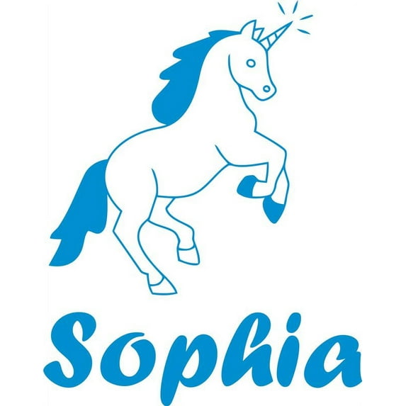 Personalized Name Vinyl Decal Sticker Custom Initial Wall Art Personalization Decor Unicorn Girls Bedroom 10 Inches X 10 Inches