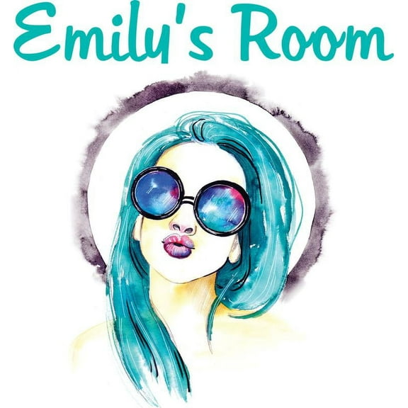 Personalized Name Vinyl Decal Sticker Custom Initial Wall Art Personalization Decor Watercolor Texture Text Lettering Design Pattern Girl Bedroom 18X24”