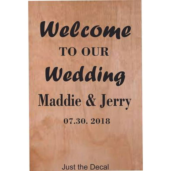 Personalized Name Vinyl Decal Sticker Custom Initial Wall Art Personalization Decor Welcome to Our Wedding Wall Decal 12 Inches X 14 Inches
