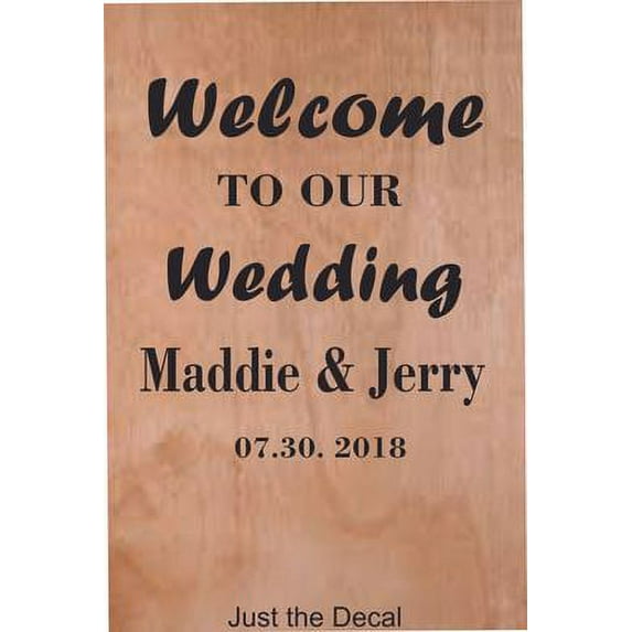 Personalized Name Vinyl Decal Sticker Custom Initial Wall Art Personalization Decor Welcome to Our Wedding Wall Decal 14 Inches X 18 Inches