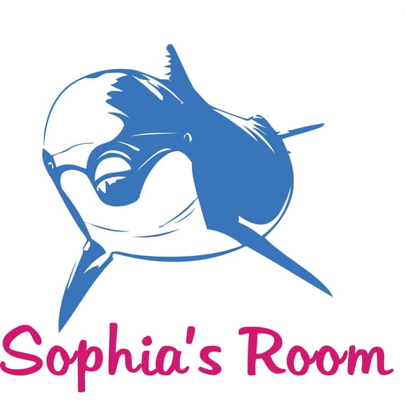 Personalized Name Vinyl Decal Sticker Custom Initial Wall Art Personalization Decor Whale Shark Dolphin Fish Water Animal 12 Inches X 12 Inches