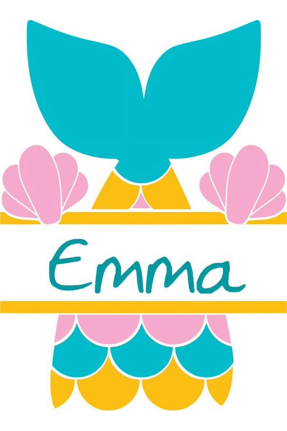 Personalized Name Vinyl Decal Sticker Custom Initial Wall Art Personalization Girl Bedroom Magical Decor Colorful Mermaid Tale Sea Shells 16 Inches X 24 Inches