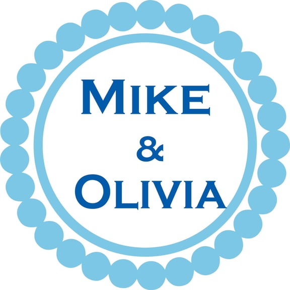 Personalized Name Vinyl Decal Sticker Custom Initial Wall Art Personalization Home Decor Boyfriend Girlfriend Love Circle Design 14 Inches X 14 Inches