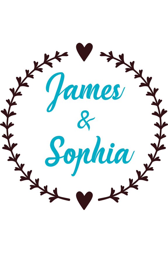 Personalized Name Vinyl Decal Sticker Custom Initial Wall Art Personalization Home Decor Boyfriend Girlfriend Love Heart Circle Design 14 Inches X 14 Inches