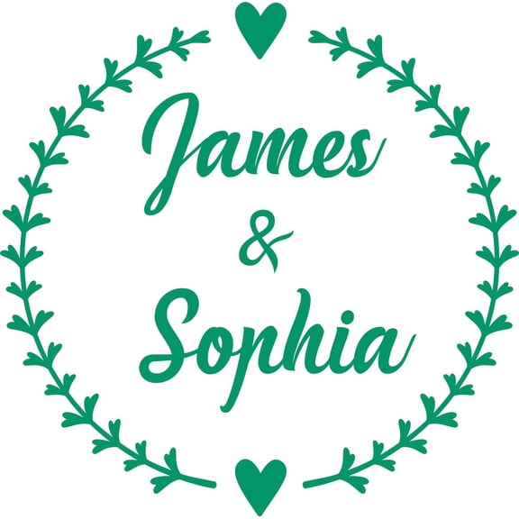 Personalized Name Vinyl Decal Sticker Custom Initial Wall Art Personalization Home Decor Husband Wife Love Heart Circle Design 21 Inches X 21 Inches