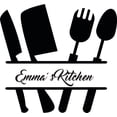 thumbnail image 1 of Personalized Name Vinyl Decal Sticker Custom Initial Wall Art Personalization Home Decor Kitchen Chef Utensils Cooking Serving Spoons Gadget Set 12 Inches X 12 Inches, 1 of 1