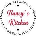 thumbnail image 1 of Personalized Name Vinyl Decal Sticker Custom Initial Wall Art Personalization This Kitchen Is Seasoned With Love Decor Cooking Chef Sign 21 Inches X 21 Inches, 1 of 1