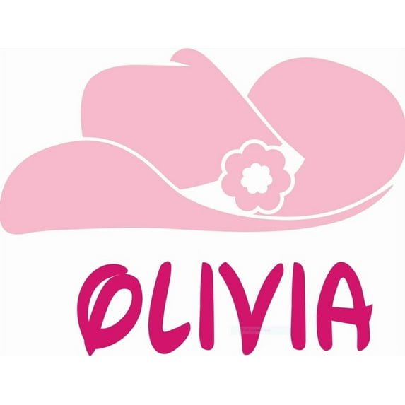 Personalized Name Vinyl Decal Sticker Custom Initial Wall Art Personalization Western Cowboy Cowgirl Hat 15 Inches X 20 Inches