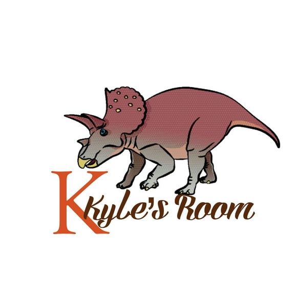 Personalized Name Vinyl Decal Sticker Custom Initial Wall Personalization Decor Dino Dinosaur Bedroom Baby Boy Nursery Room 14 Inches X 18 Inches