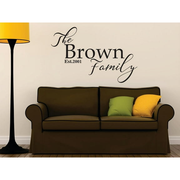 Personalized Name Vinyl Decal Sticker Custom Last Name & Family Est. Date Wall Art Home Decor 22 Inches X 24 Inches