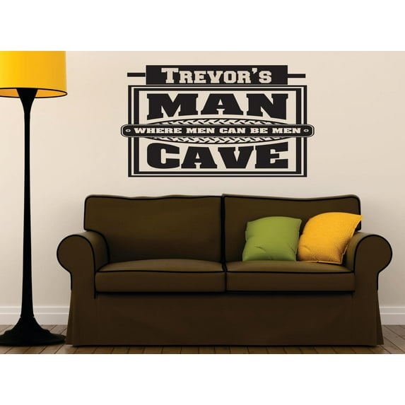 Personalized Name Vinyl Decal Sticker Custom Wall Art Man Cave Where Men Can be Men 22 Inches X 26 Inches