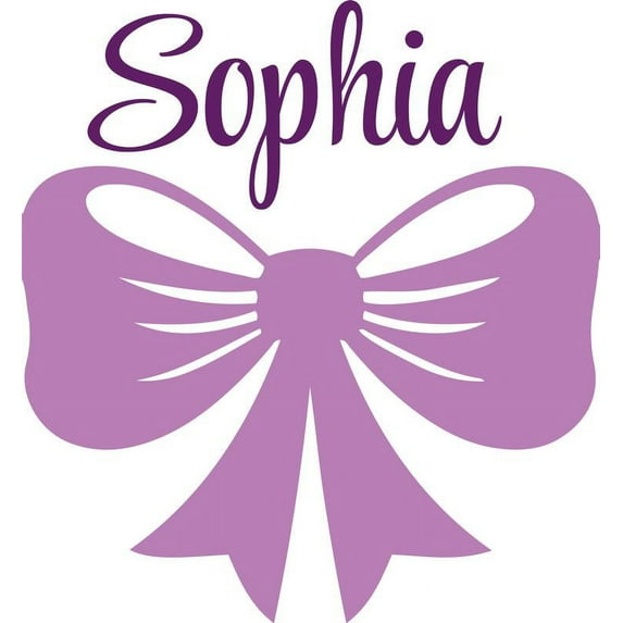 Personalized Name Vinyl Decal Sticker Custom Wall Art Personalization Decor Girls Bow Baby Nursery Bedroom 20 Inches X 20 Inches