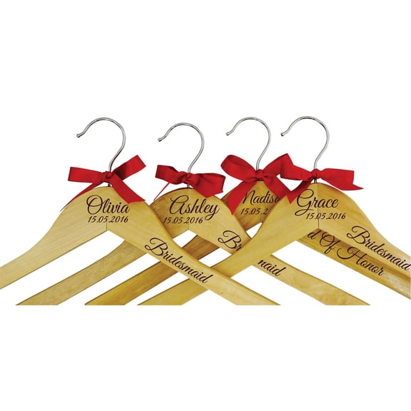 Personalized Name Wedding Hanger Bridal Name Wood Hanger Bridesmaid Wedding Gift