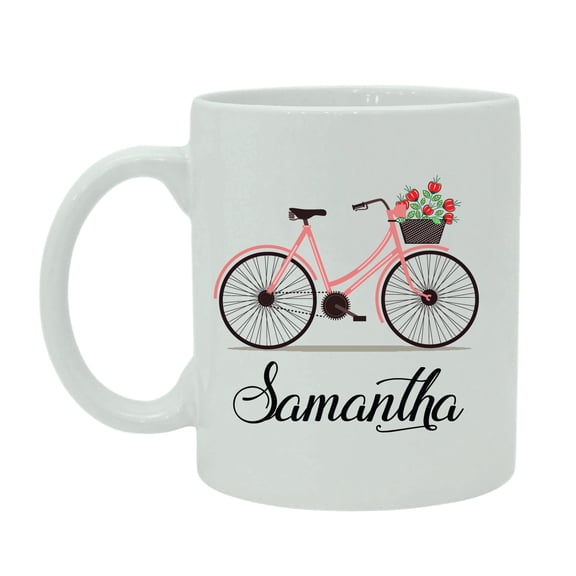 Personalized Name With Cycle , Beautiful Coffee Mug Printed White Ceramic Tea Cup With Free Gift Box
