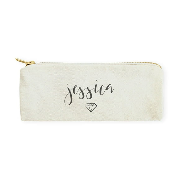 Personalized Name with Diamond Pencil Case and Travel Pouch