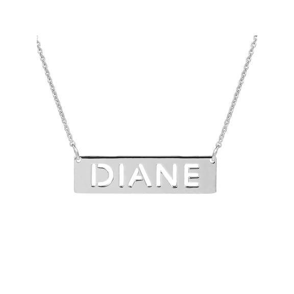 Personalized Nameback Necklace with Pierced Letters
