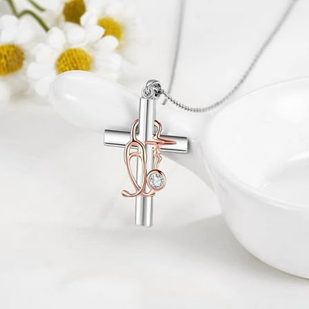 Personalized Necklace 925 Sterling Silver Cross Unisex