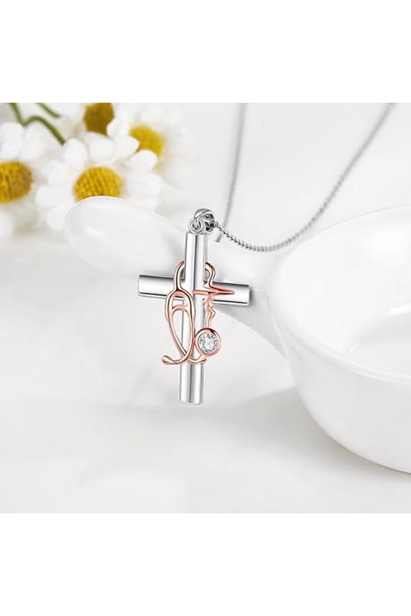 Personalized Necklace 925 Sterling Silver Cross Unisex